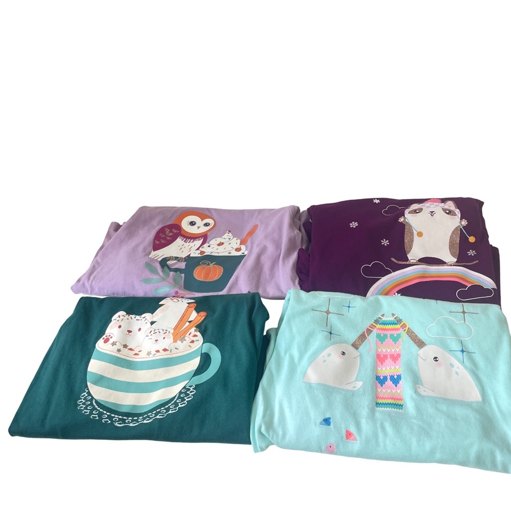 Cat & Jack long sleeve graphic tshirt set of 4 sz 6